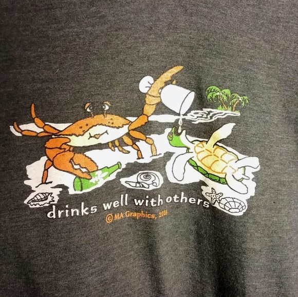 Crab "Drinks well with others" Sweatshirt - Picture 2 of 2